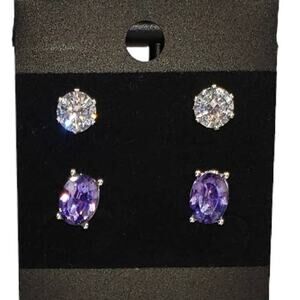 NWT 2 pair of rhinestone CZ sparkly earrings